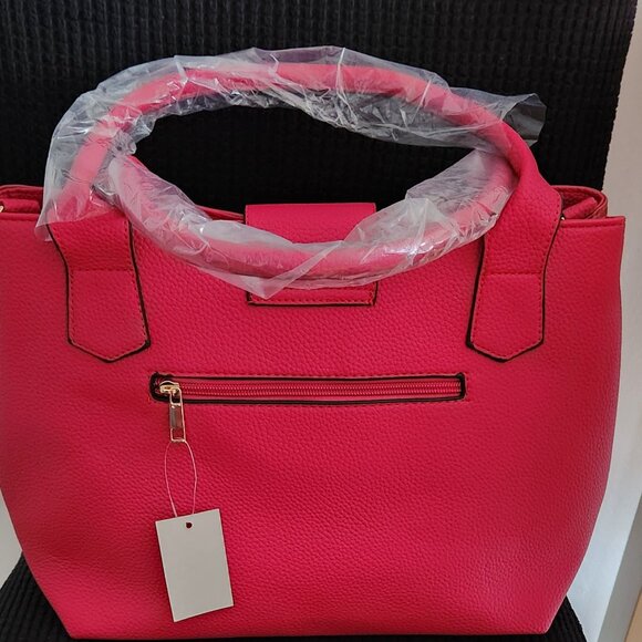 Red and White Stripe Fashion Handbag NWT - Picture 5 of 5